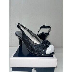 Karen Scott Women's Navy Breena Slingback Peep-Toe Pumps Heels Size 7.5M